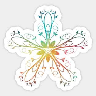 Rainbow abstract flower star design 12 Sticker